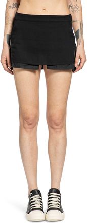 Rick Owens Temple Fog Cutoff Mini Skirt In Wool