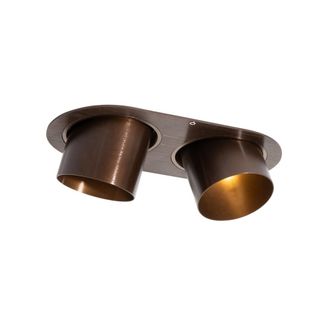 QAZQA Foco empotrado redondo bronce oscuro gu10 70 mm 2 luces