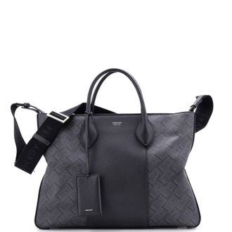 Ferragamo Fold Side Star Tote Printed Coated Canvas and Leather Large