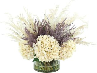 Creative Displays Inc. Handmade Fall Hydrangea & Rose Arrangement In Glass Vase