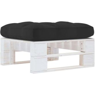 vidaXL Otomana De Jard&iacute;n De Palets Madera De Pino Impregnada Blanca Vidaxl