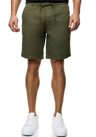 Indicode Shorts INDICODE INWamo, Herren, Gr. XXL, N-Gr, gr&uuml;n (army), Web, Obermaterial: 55% Baumwolle, 45% Leinen, unifarben, slim fit knielang, Hosen Shorts