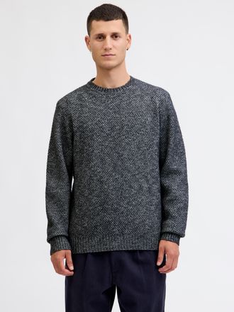 Jack & Jones Strickpullover JACK & JONES JPRBLAWILSON KNIT CREW NECK, Herren, Gr. XL, night sky detail:melange, Strick, Obermaterial: 64% Polyester, 30% Polyacryl,