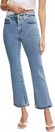Good American Good Legs Crop Mini Boot Jeans In Medium Blue Wash