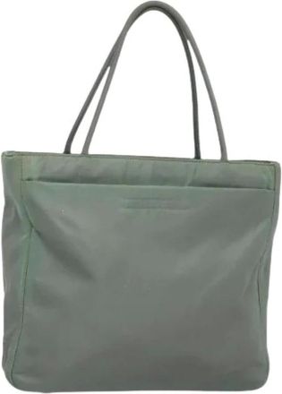 Prada Pre-owned Tote Bags, female, Green, Size: ONE SIZE Pre-owned Vintage Nylon Hand Bag