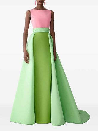 Carolina Herrera Maxi-jurk met boothals - Groen