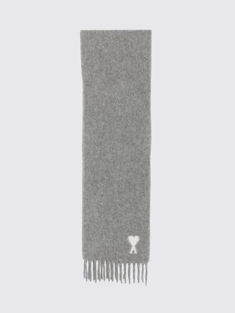 Ami Fringed Alpaca-Wool Blend Scarf with Logo