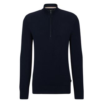 HUGO BOSS Ebrando-P Gebreide Trui - Heren - Truien - Blauw - Maat: 2XL Katoen