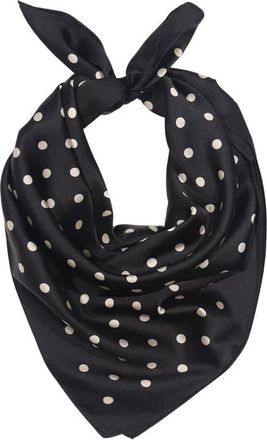 Petit Moments Satin Polka Dot Square Scarf in Black at Nordstrom