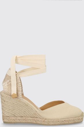 Castaner Espadrillas con zeppa Chiara in canvas di cotone con lacci alla caviglia