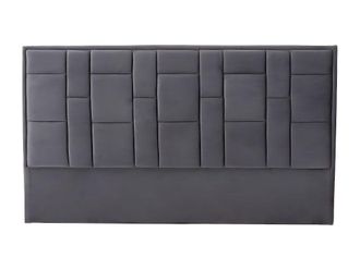 VENTE-UNIQUE.COM Cabecero terciopelo gris 140x190 cm, 140x200 cm