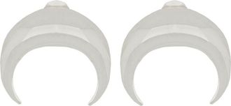Marine Serre Silver Crescent Moon Tin-Silver Earrings