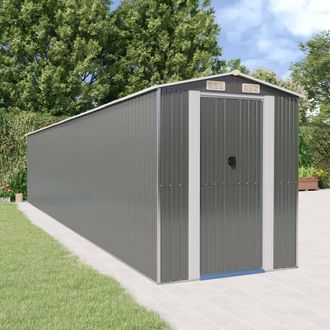 vidaXL Cobertizo De Jard&iacute;n Acero Galvanizado Gris Claro 192x1021x223cm Vidaxl