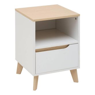 5five Simply Smart Mesita De Noche Luma, 40 X 55 Cm, 1 Caj&oacute;n, Blanca - 5five