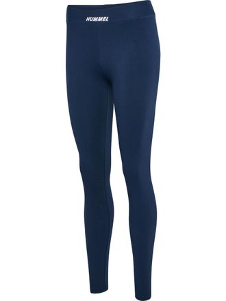 Hummel Leggings HUMMEL hmlELEMENTAL COTTON HW TIGHTS, Damen, Gr. XL, N-Gr, blau (marineblaus), Obermaterial: 83% Baumwolle, 12% Polyester, 5% Elasthan, Hosen
