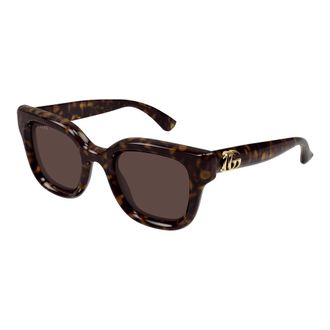 Gucci Square Cat-eye Sunglasses - female - Gucci - Sunglasses - Brown - 49 MM - Accessories