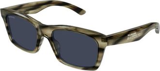 Balenciaga Rechthoekige Zonnebril - Heren - Zonnebrillen - Bruin - 56 MM - Nylon - Accessoires