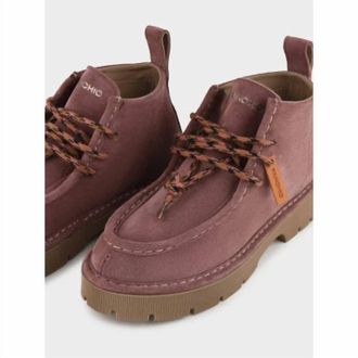 Panchic Womens Desert Suede Shoe Boot In Brown Rose