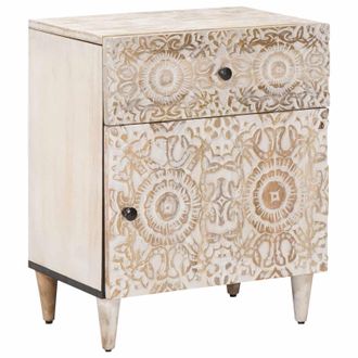 vidaXL Mueble Cama Con Caj&oacute;n 50 X 33 X 60 Cm Madera De Mango Maciza Vidaxl