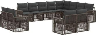 vidaXL Conjunto De Sof&aacute;s De Jard&iacute;n 12 Uds. Gris Y Gris Oscuro Vidaxl