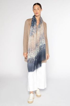 Kinross Cashmere Ombre Reef Print Scarf in Navy Multi at Nordstrom