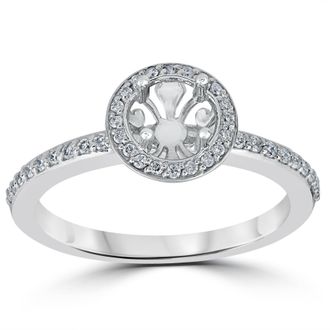 Pompeii3 1/3ct Diamond Engagement Ring Semi Mount 14K White Gold Size Selectable