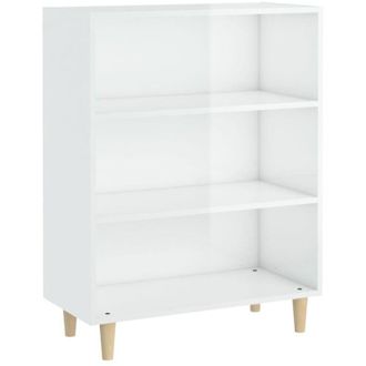 vidaXL Aparador Madera Contrachapada Blanco Brillante 69,5x32,5x90 Cm Vidaxl
