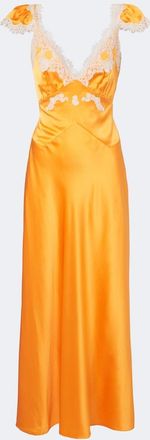 D&ocirc;en D&ocirc;en Fiona lace-trimmed silk satin maxi dress
