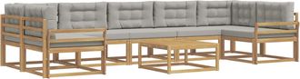 vidaXL Conjunto De Sof&aacute;s De Exterior 6 Uds. Blanco Y Gris Claro Vidaxl