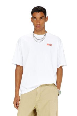 Diesel Cotton T-shirt with Diesel Biscotto print - T-Shirts - Man - White
