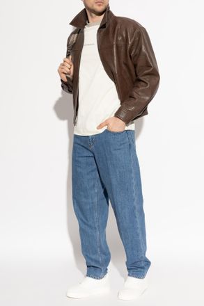 Emporio Armani T-shirt With Logo, Mens, Cream