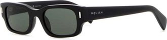 Alexander McQueen T-Bar Rivet Panthos Zonnebril - Dames - Zonnebrillen - Zwart - ONE Size - Nylon - Accessoires