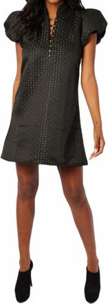 Sail to Sable Puff Sleeve Button Front Dress In Black