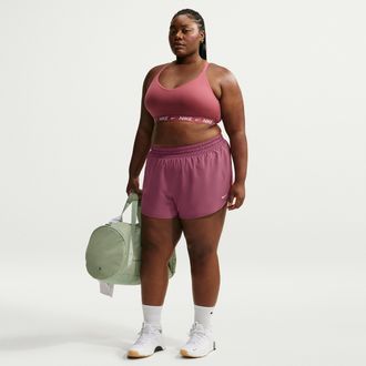 Nike Womens One Dri-FIT Mid-Rise 3 Brief-Lined Shorts in Red | IF6041-654