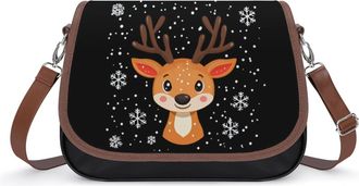 Generic Cute Cartoon Deer Small Womens Crossbody Bags Shoulder Handbag with Adjustable Strap for Travel