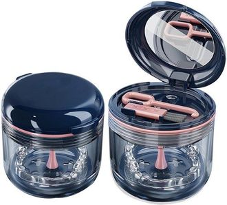 OEM Juego De 2 Protectores Bucales, Copa Para Dentadura Postiza, Caja De Almacenamiento Para El Reloj Nocturno, Espejo De Viaje Y Cepillo