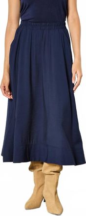 Apricot A-Line Midi Skirt In Navy