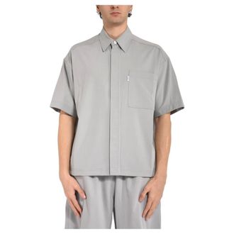 BONSAI Short Sleeve Shirts, male, Gray, Size: S Cropped Short-Sleeve Shirt