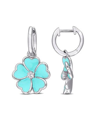 Rina Limor Silver 0.16 Ct. Tw. White Topaz Earrings