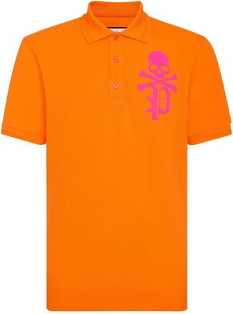 Philipp Plein Slim Fit Polo Shirt Skull&Bones - Heren - Polos - Oranje - S - Katoen - Tops