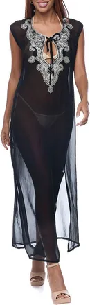 Ranee&rsquo;s Embellished Sheer Cover-Up Dress in Black at Nordstrom Rack