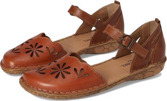 Josef Seibel Rosalie 04 Womens Flat Shoes Orange/Camel : EU 41 (US Womens 10-10.5) M, Leather