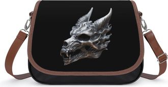 Generic Heavy Metal Wolf Skull Fashion Womens Crossbody Bags Novelty Handbag Shoulder Bag Purse