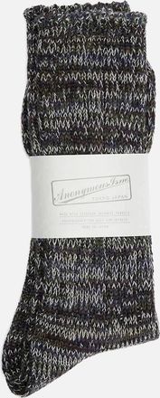 Anonymous Ism Mens Anonymous Ism 5 Colour Mix Crew Cotton Mens Moss Calf High Socks - Green