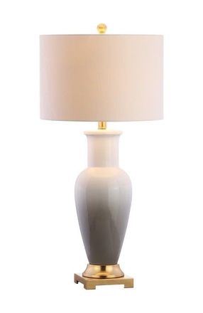 Jonathan Y Designs Dip Dye 31.5 Ceramic LED Table Lamp in White/gray at Nordstrom
