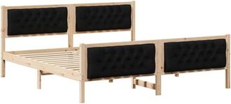 vidaXL Estructura De Cama Negro 160 X 200 Cm Madera De Pino Macizo Vidaxl