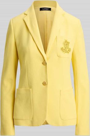 Lauren Ralph Lauren Slim Fit Blazer aua Baumwoll-Mix in Hellgelb, Gr&ouml;&szlig;e XL