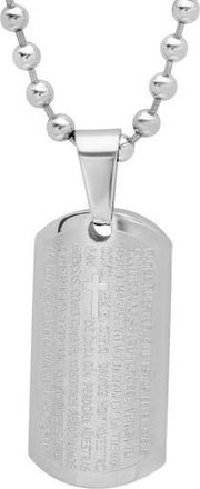 Steeltime Lords Prayer Inscribed Pendant Necklace in Silver at Nordstrom Rack