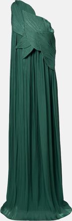 Costarellos Amabel one-shoulder pleated gown