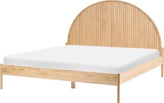 Beliani Cama Con Somier De Madera De Pino Natural Estilo Escandinavo 180 X 200 Cm Marr&oacute;n Claro Mascortel